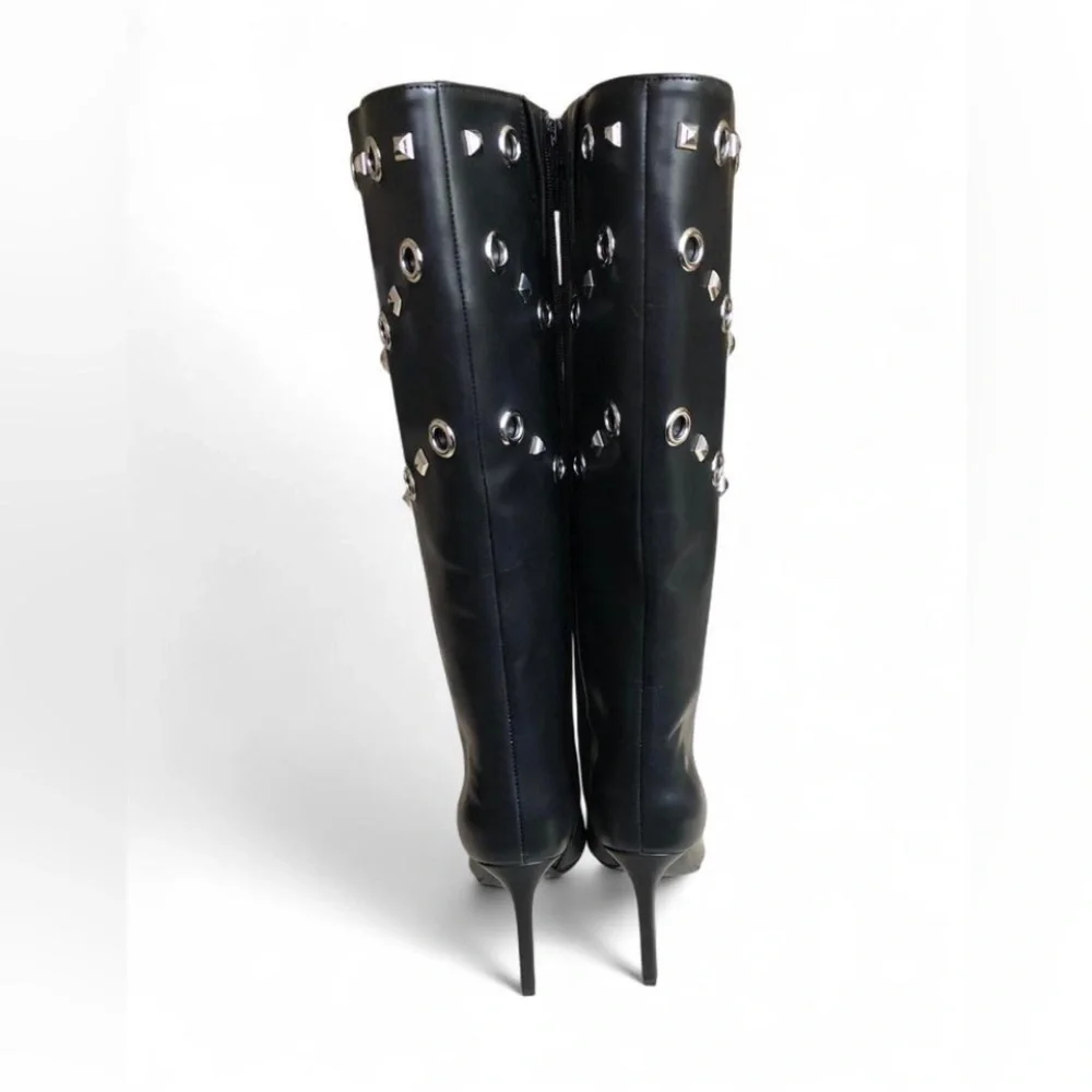 I.N.C. International Concepts Women's Black Saiqa Grommet Knee High Boots 6.5 M
